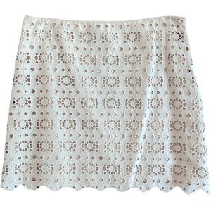 J. Crew Mini Skirt Daisy Eyelet, Tan / Beige, Size 4